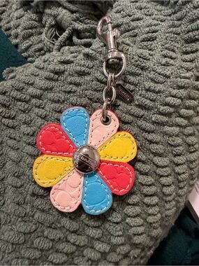 Coach rare Multicolor Flower Keychain Charm